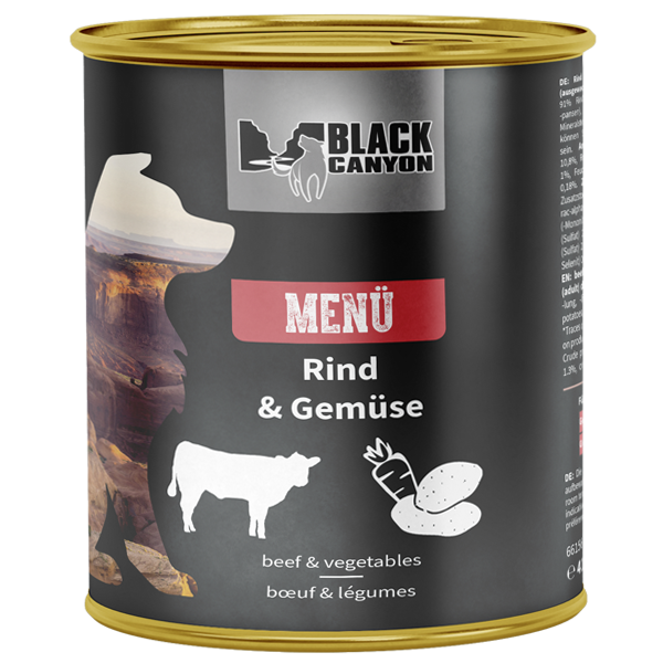 BLACK CANYON Menü Rind mit Gemüse Nassfutter für Hunde