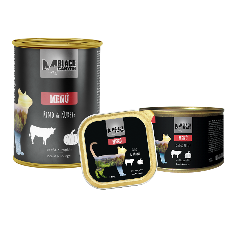 BLACK CANYON Menü Rind mit Kürbis Nassfutter für Katzen