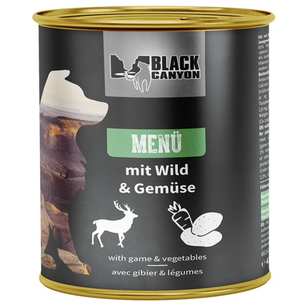 BLACK CANYON Menü Rind m. Wild & Gemüse Nassfutter für Hunde