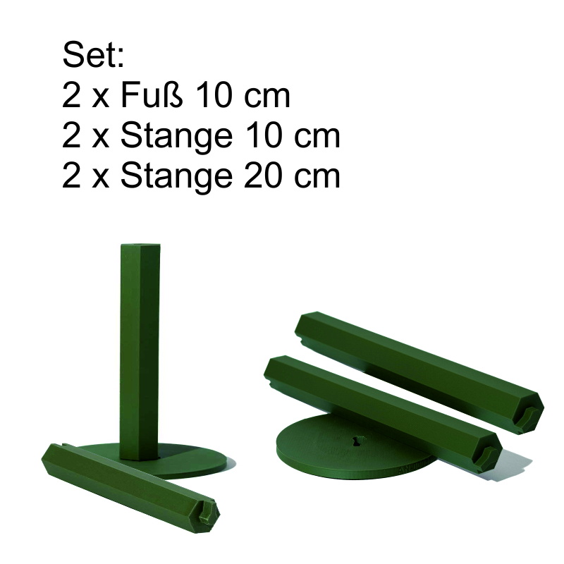 FitzAllDogs Ständer-Set 2 x Fuß und 4 Stangen (2x10/2x20cm)