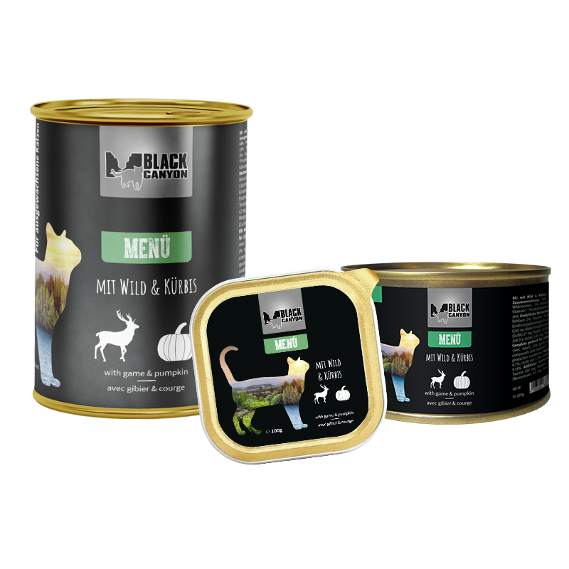 BLACK CANYON Menü Rind & Wild m. Kürbis Nassfutter f. Katzen